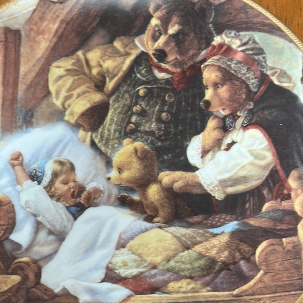 Knowles fine China plate. Classic Fairy Tales. Goldilocks and the three bears